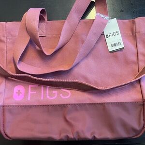 FIGS laminated Tote in Mauve